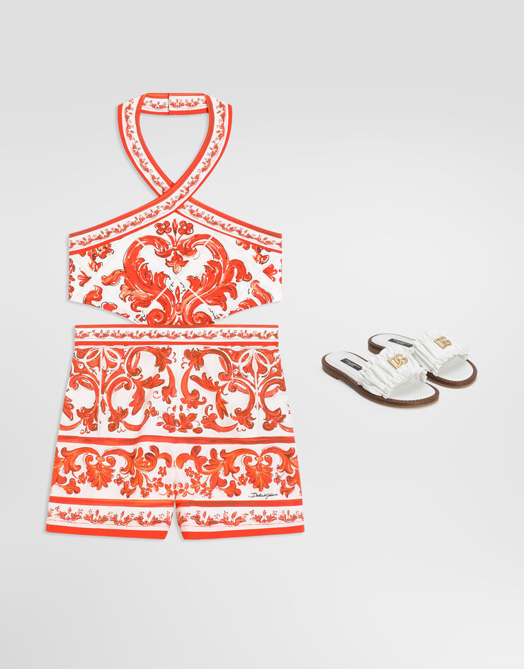 Dolce & Gabbana Mono en popelina con estampado de mayólica Dolce & Gabbana Mono en popelina con estampado de mayólica Multicolor L54DT7G7P4N