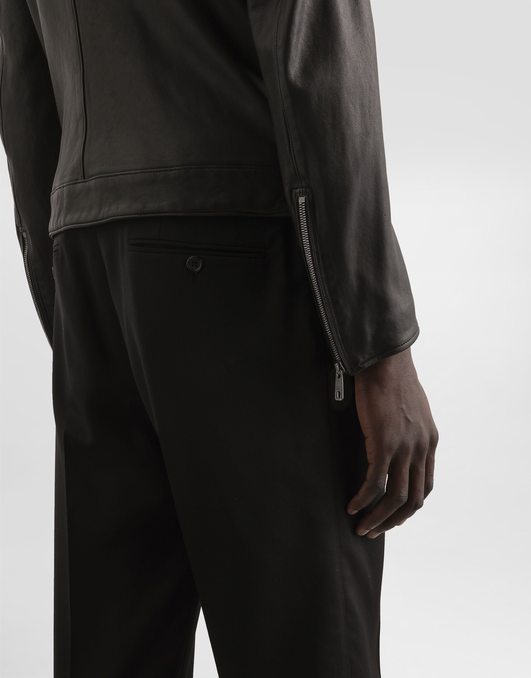 Leather jacket with zipper in Black for Men | Dolce&Gabbana® US