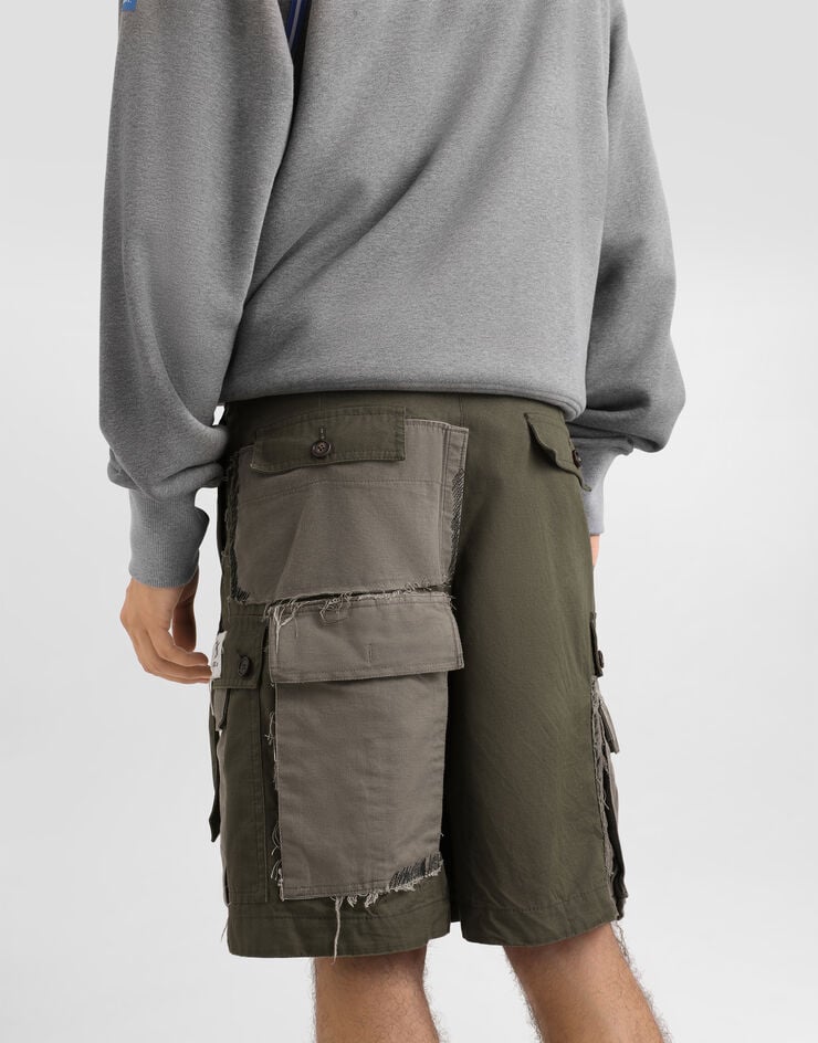 Dolce & Gabbana Treated cotton bermuda shorts Grey GP1U5TG8OW6