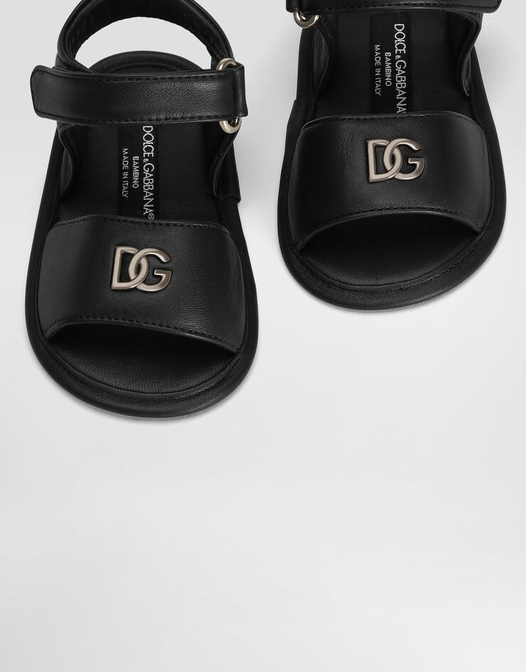 Dolce & Gabbana DG 로고 램스킨 나파 샌들 블루 DK0157AB793