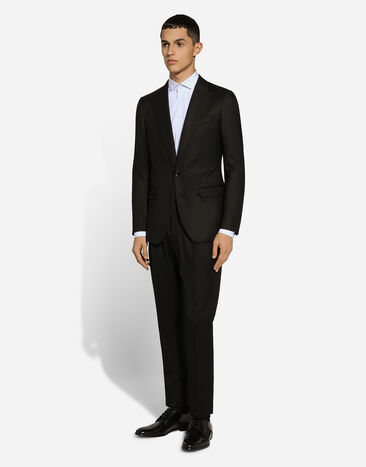 Dolce & Gabbana Single-breasted flannel Taormina-fit jacket Black G2NW0TGI251