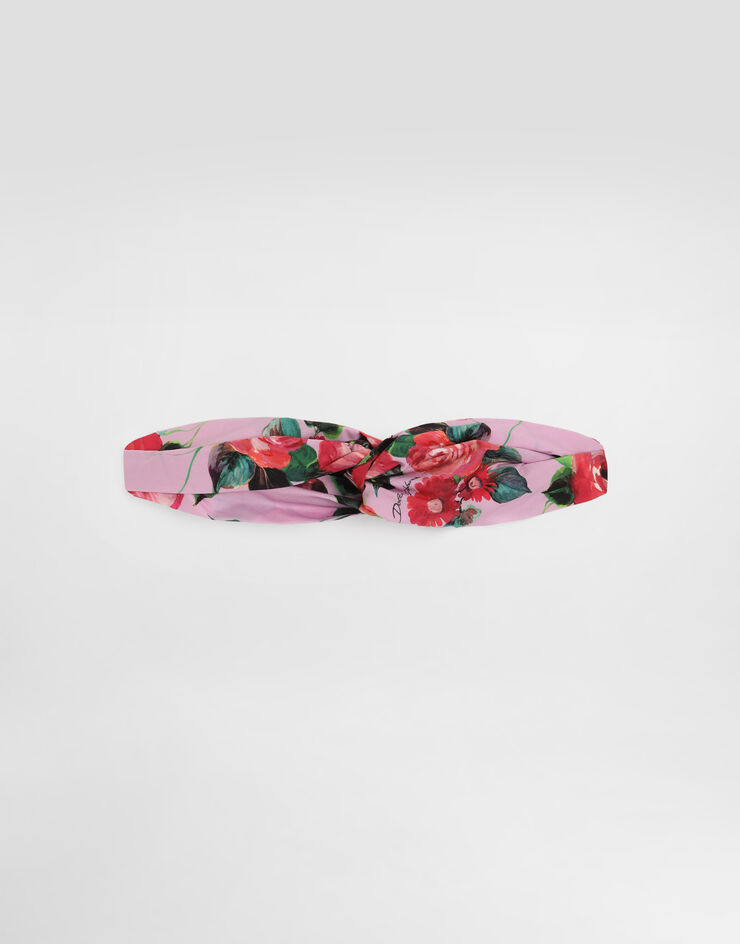 Dolce & Gabbana Fascia per capelli in popeline con stampa Multicolore LB5H09FI5LN