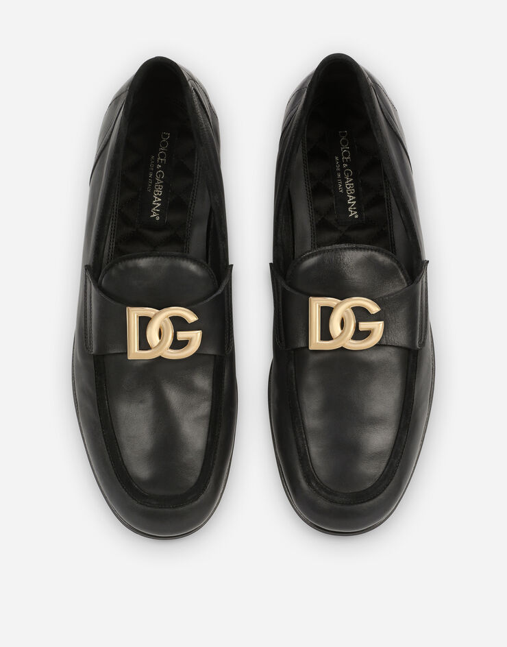 Dolce & Gabbana 카프스킨 슬리퍼 블랙 A50462AQ993