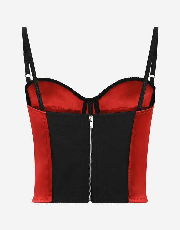 Dolce&Gabbana Top tipo corsé de raso Rouge F79BUTFURHM