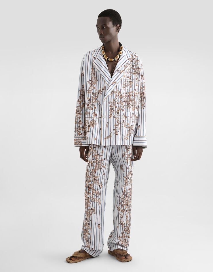 Dolce & Gabbana Cotton-silk vanity trousers with embroidery Dolce & Gabbana Cotton-silk vanity trousers with embroidery Multicolor GVRMAZGK203