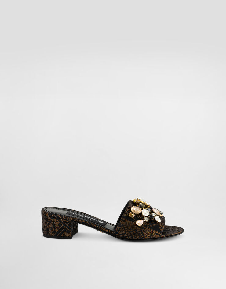 Dolce & Gabbana Jacquard sandals with stone embroidery Dolce & Gabbana Jacquard sandals with stone embroidery Multicolor CR1994C9T46