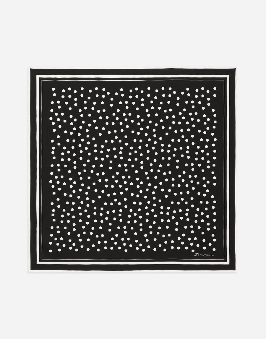 Polka-dot twill scarf (70x70)