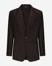 Dolce & Gabbana Single-breasted nylon jacket Brown G2SJ0THUMG4