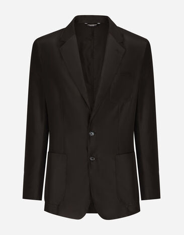 Dolce & Gabbana Single-breasted nylon jacket Grey G2NW1TFU4LB