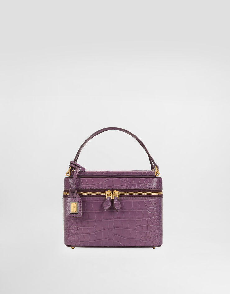 Dolce & Gabbana حقيبة يد سيسيلي طويلة من جلد تمساح مطبعة BB7732B2EM0