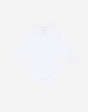 Dolce & Gabbana Cotton shirt-style bodysuit White L0EGD0FUEAJ