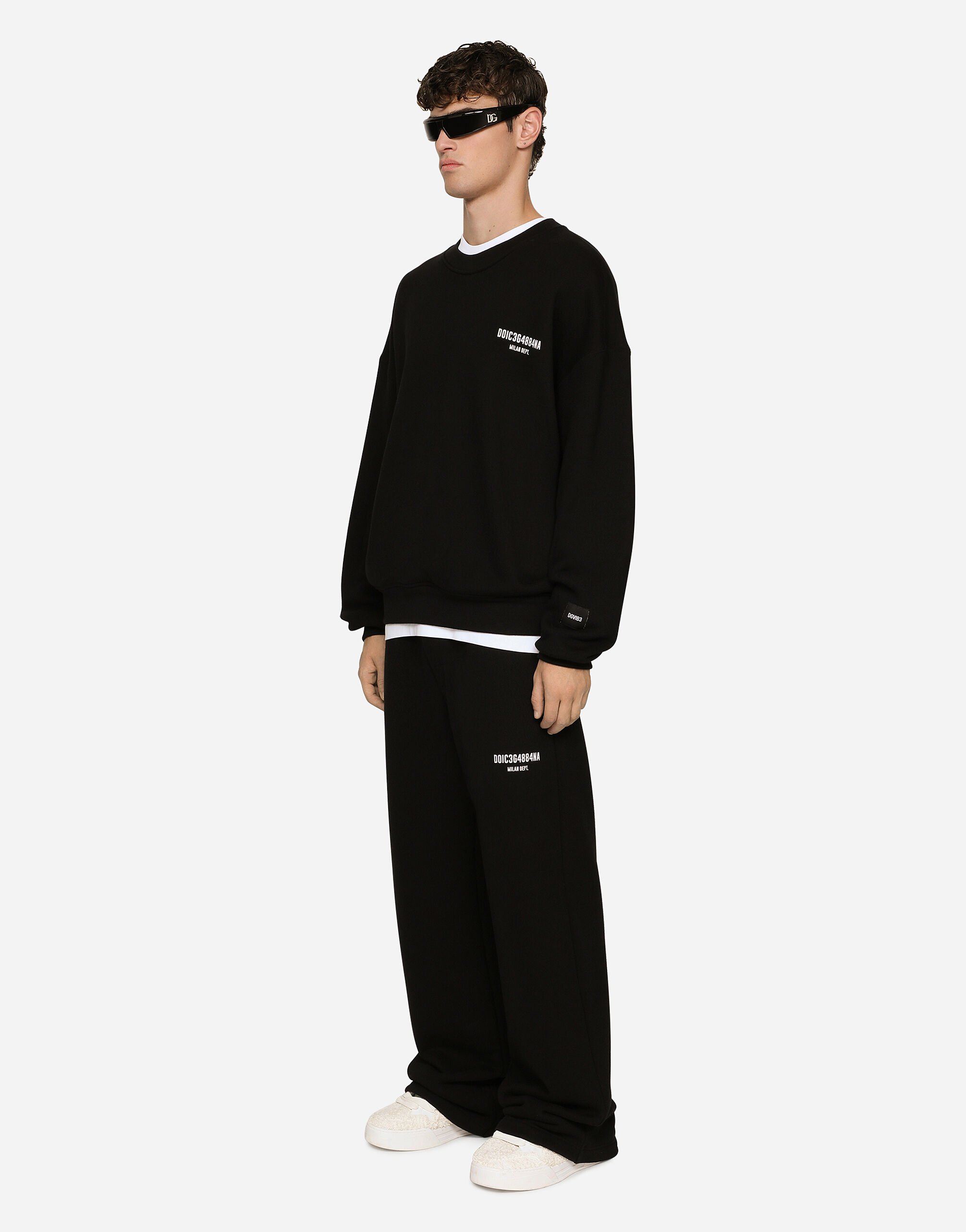 Dolce & Gabbana Printed jersey sweatshirt with DGVIB3 patch Black G9AKATHU7PP