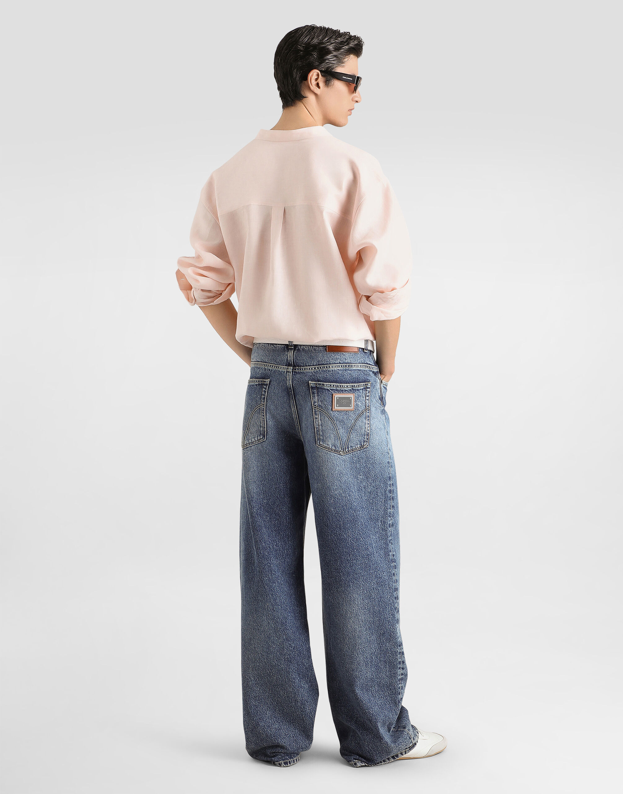 Linen shirt in Pink for Men | Dolce&Gabbana®