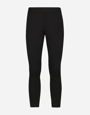 Dolce&Gabbana Stretch jersey leggings with logo Black G2SY1THU7PR