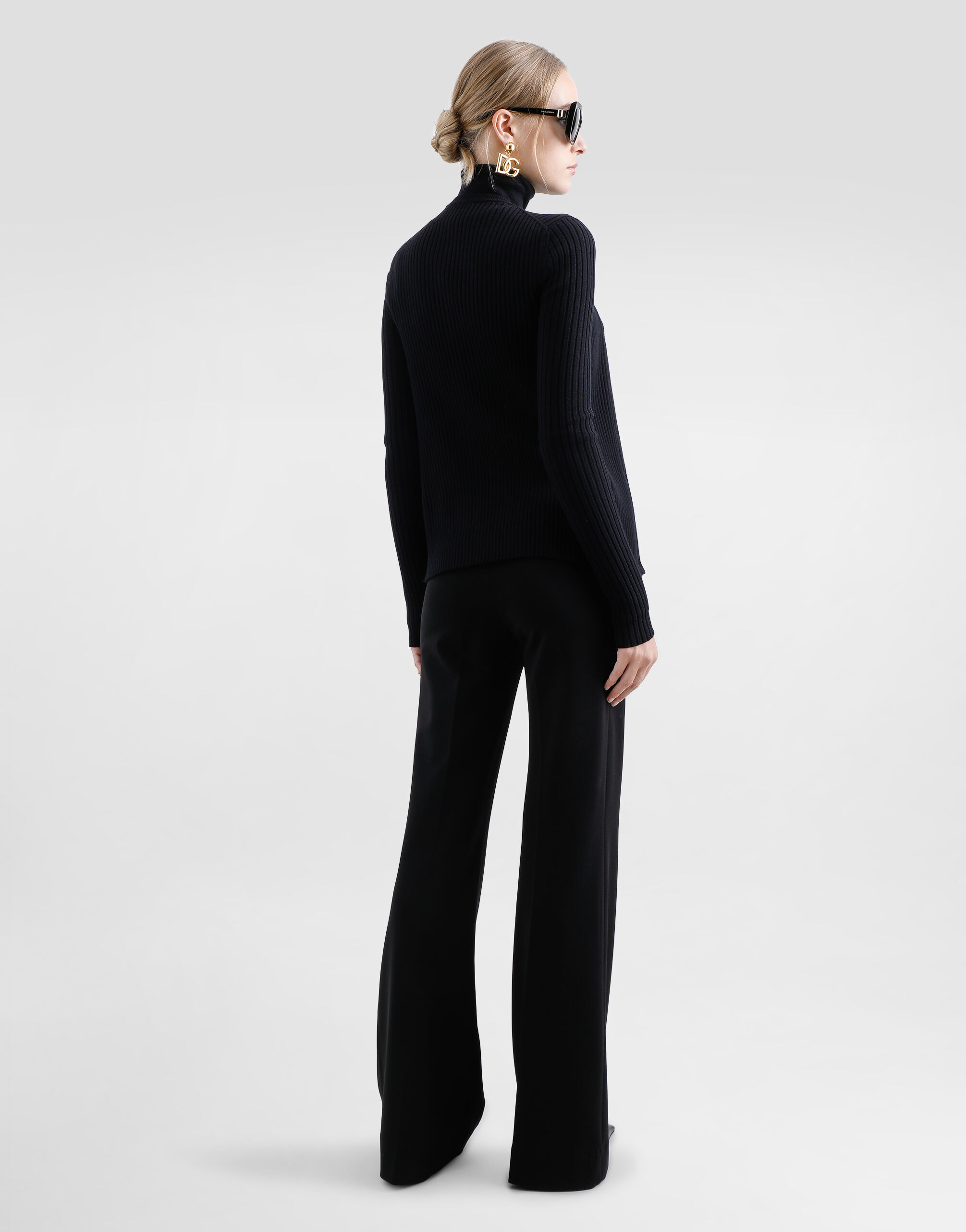 Ribbed wool cardigan in Black for Women | Dolce&Gabbana® US