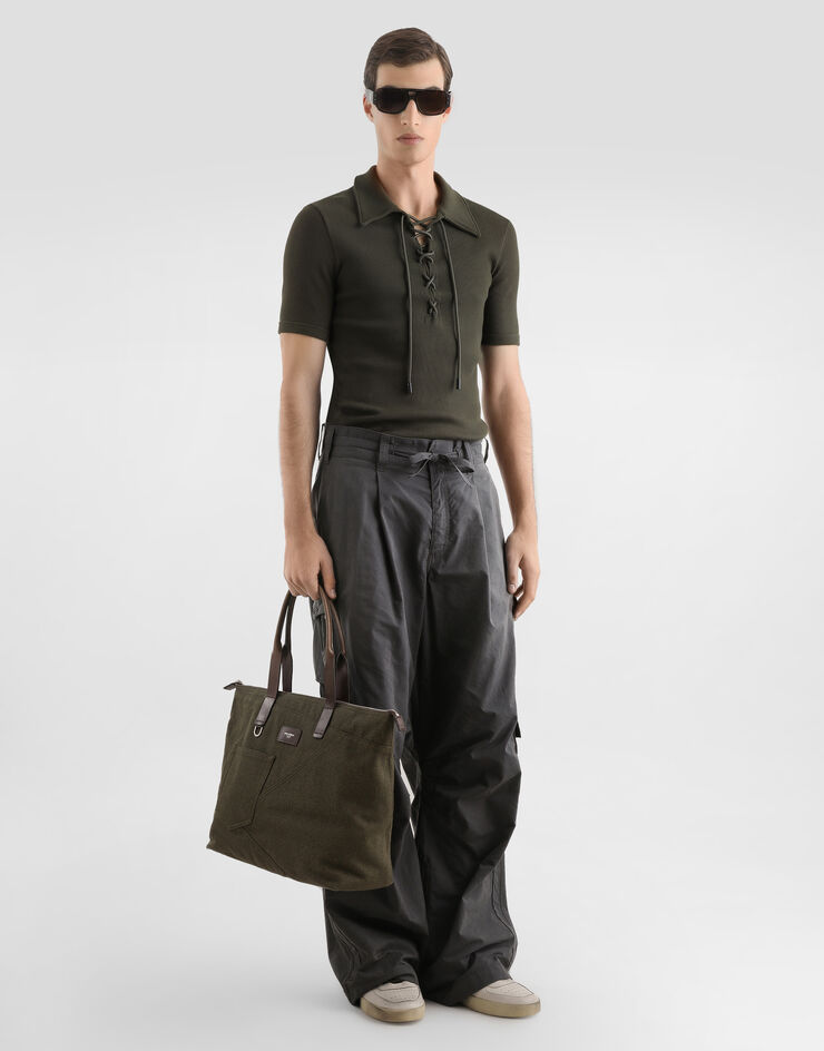 Dolce & Gabbana Cotton interlock polo t-shirt Brown G8SR0TFUGFJ