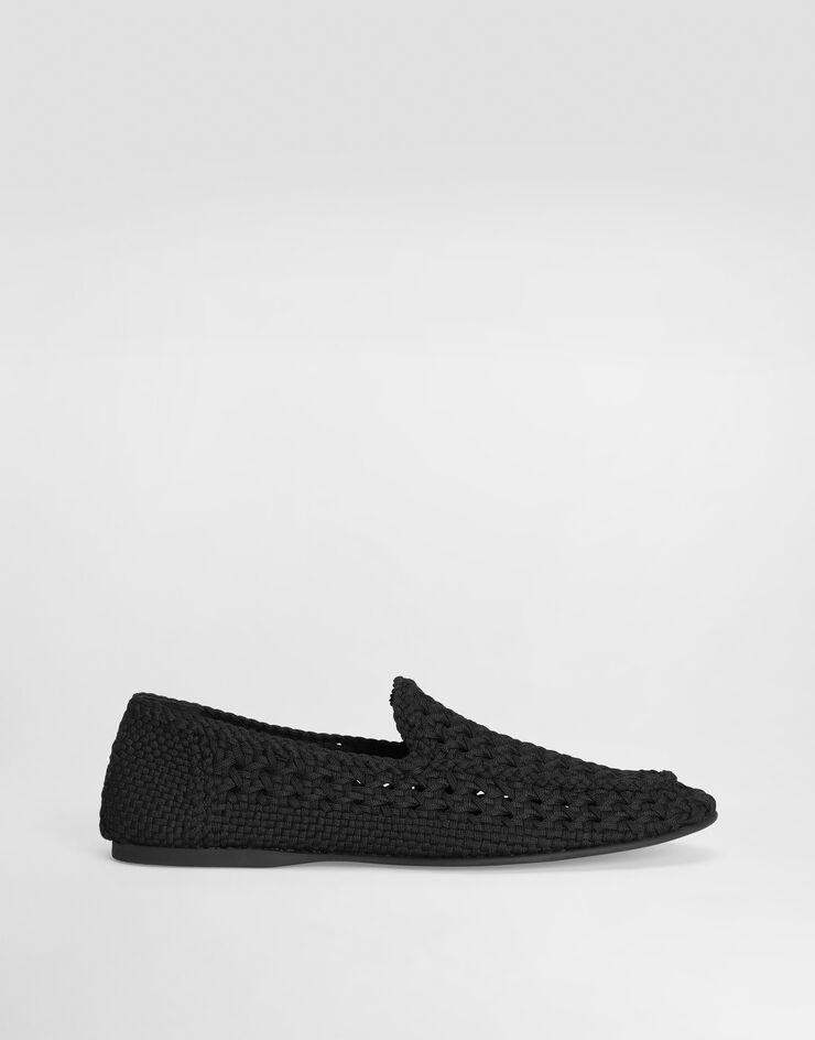 Dolce & Gabbana Pantoufles en tissu tressé Black A50774A0677