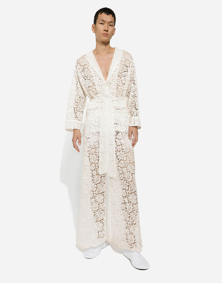 Dolce & Gabbana Sartoriale Hose aus Spitze White GP06KTFLM55