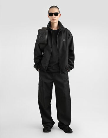 Dolce & Gabbana Wool jacket with a high neck and tag Black G9BLBTGI872