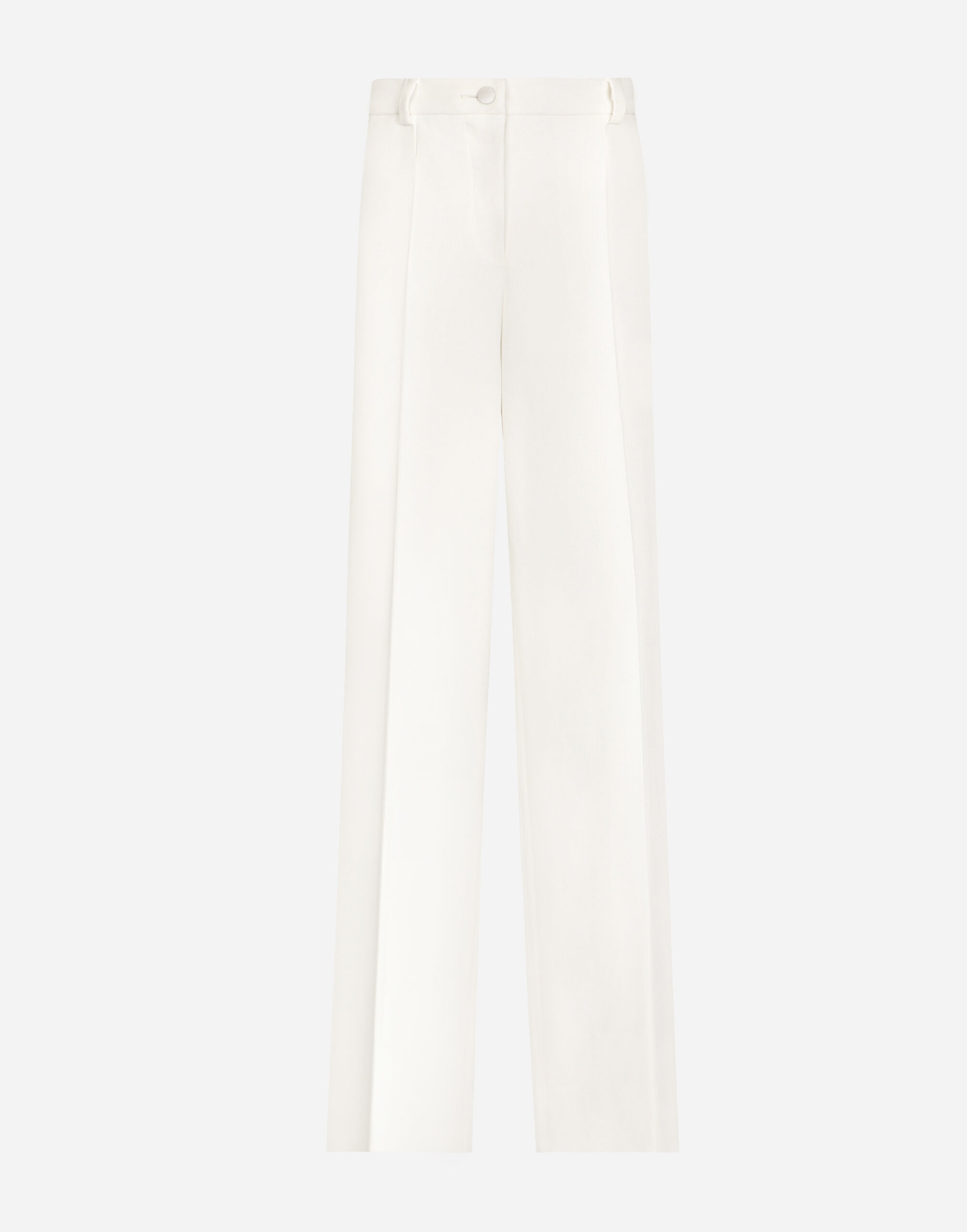 Flared double crepe pants in White for Dolce Gabbana US