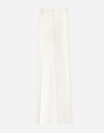 Dolce & Gabbana Pantaloni flare in doppio crêpe White L43S67FJ5GU