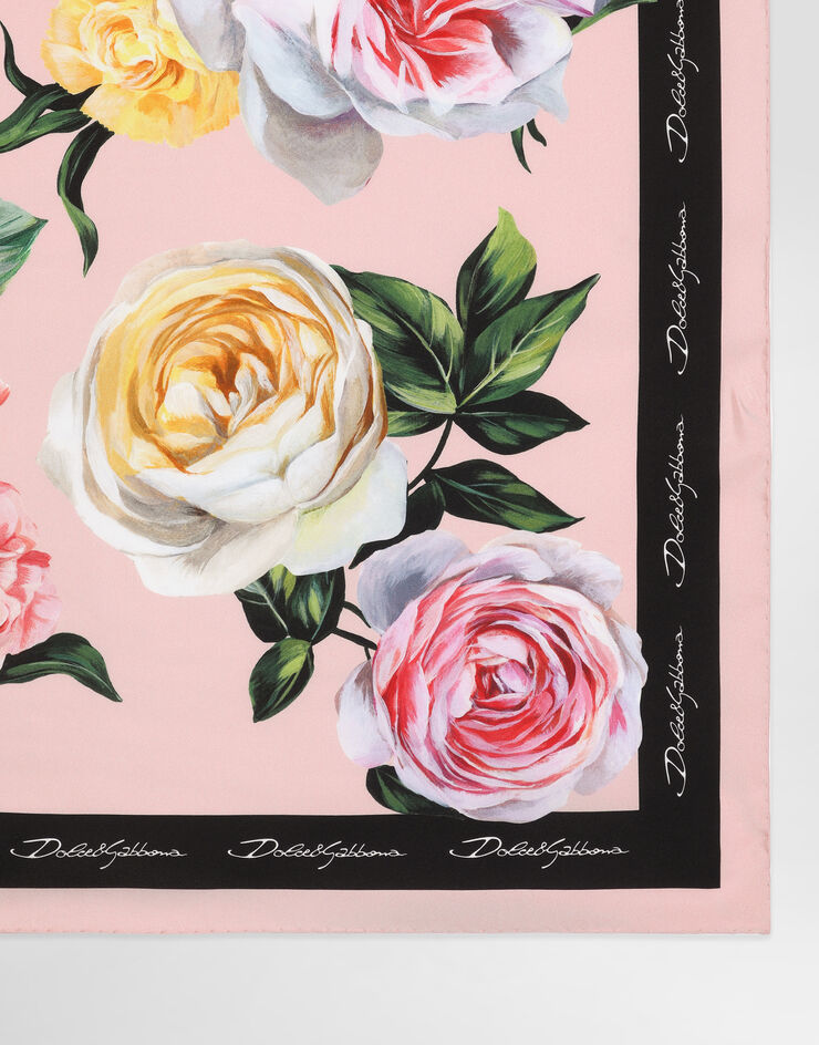 Dolce & Gabbana Foulard 70 x 70 en sergé de soie à imprimé pivoines et roses Imprimé FN092RGDCUI