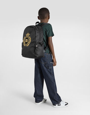 Dolce & Gabbana Nylon backpack with DG logo Black EM0122AN263