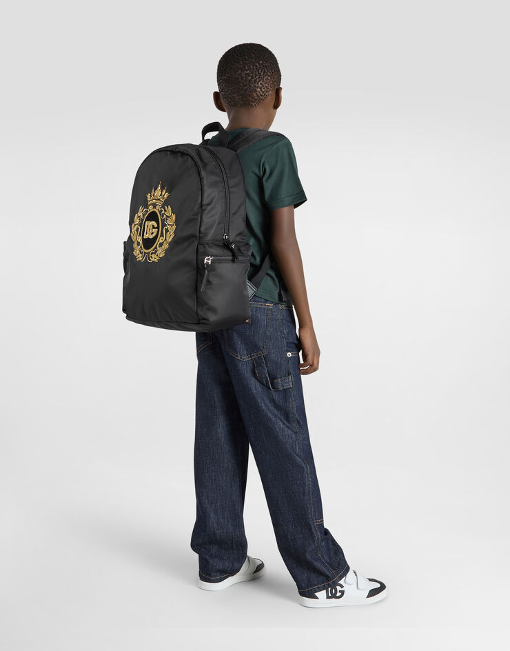 Dolce & Gabbana Mochila de nailon con logotipo DG Negro EM0122AN263