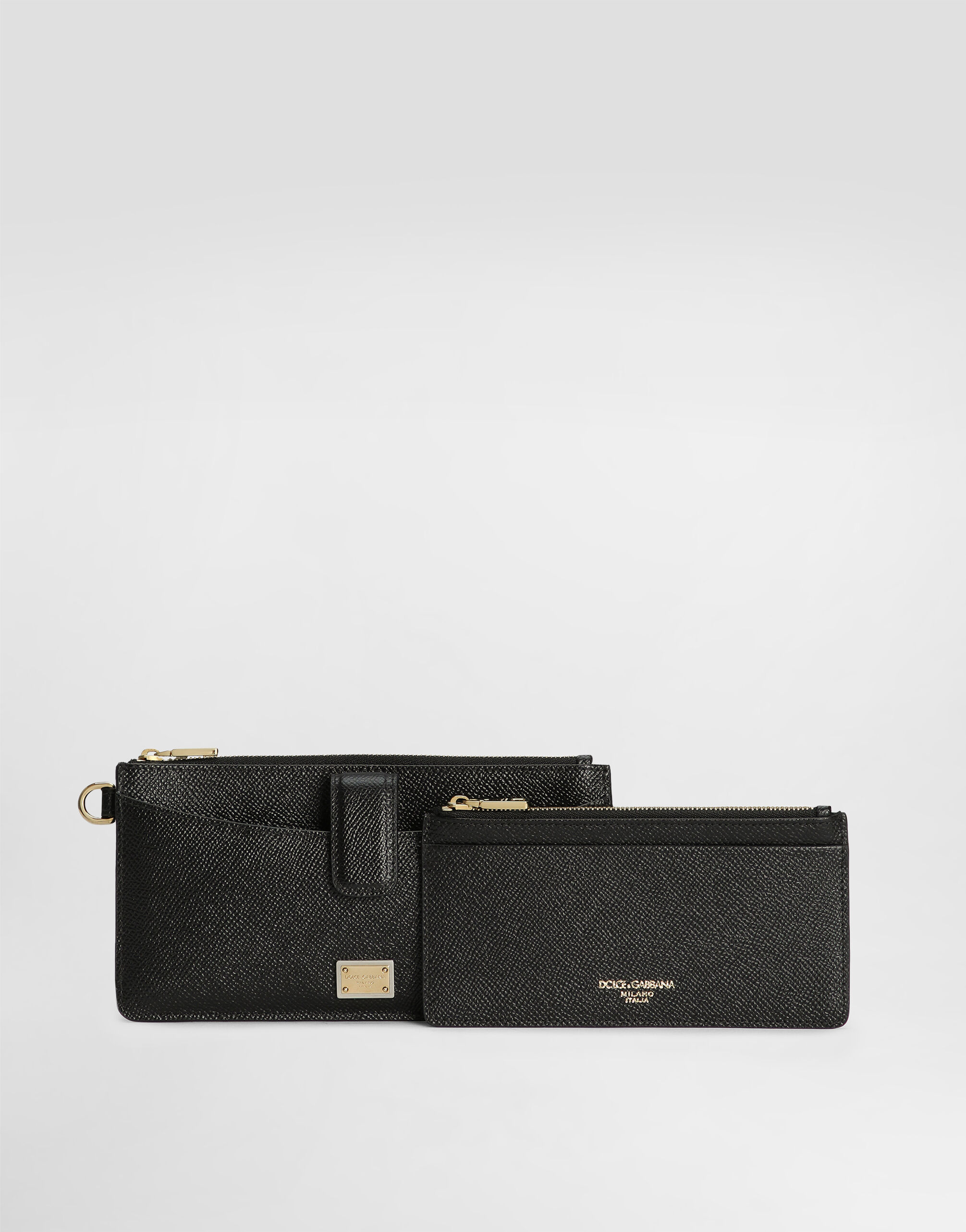 【関税&送料込】Dolce & Gabbana Portacarte In Pelle Portacarte in pelle di vitello dauphine in Nero da Donna