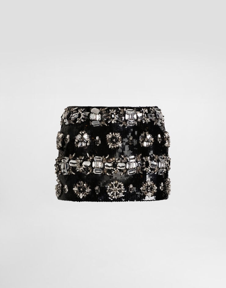 Dolce & Gabbana Duchesse skirt with jewel embroidery Multicolor F4C9QZGDDE5