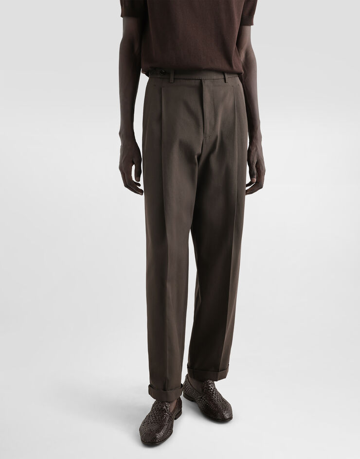 Dolce & Gabbana Cotton twill pants Brown GP11LTFU6X8