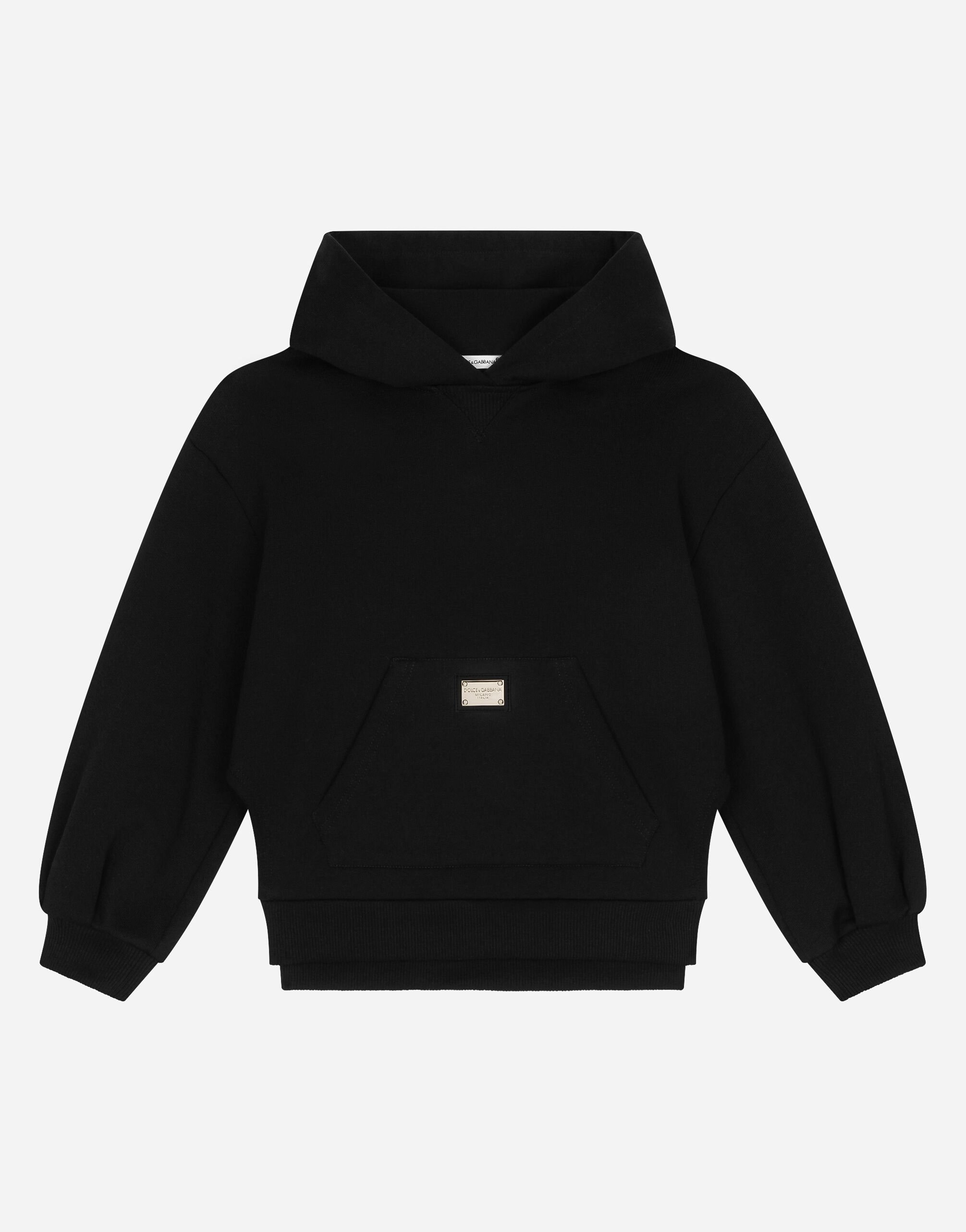 Jersey hoodie in Black for Dolce Gabbana US