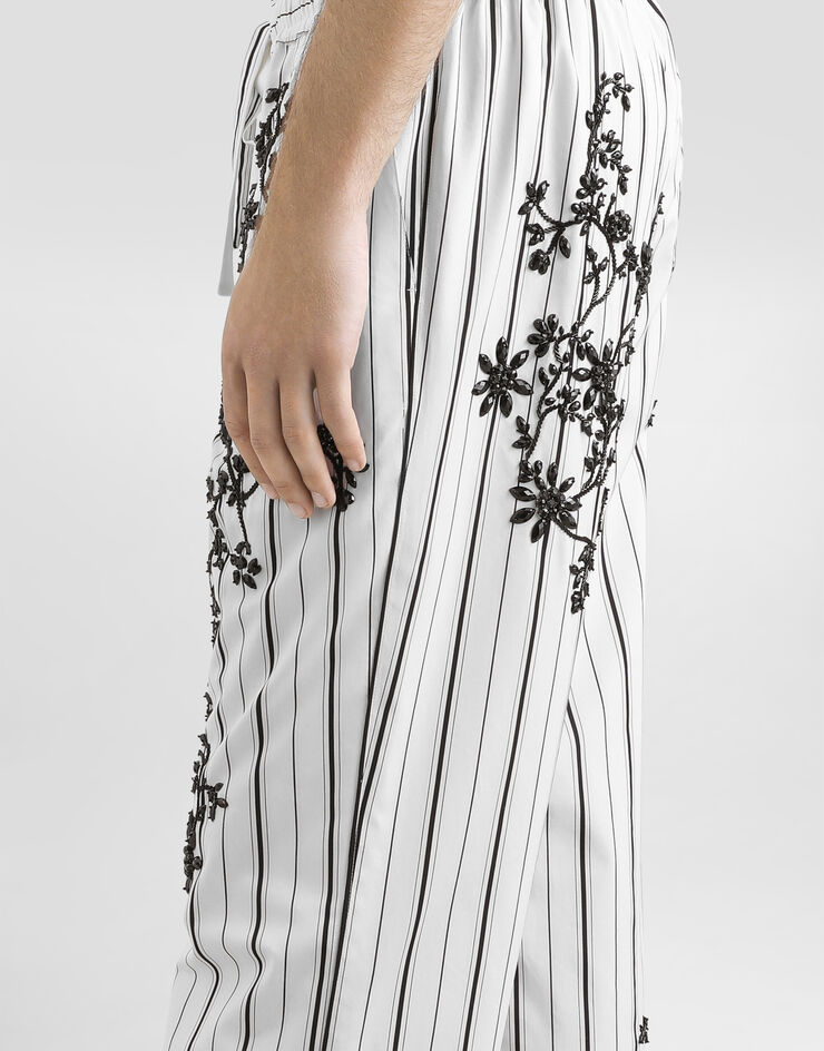 Dolce & Gabbana Vanity trousers with embroidery Multicolor GVRMAZGK184