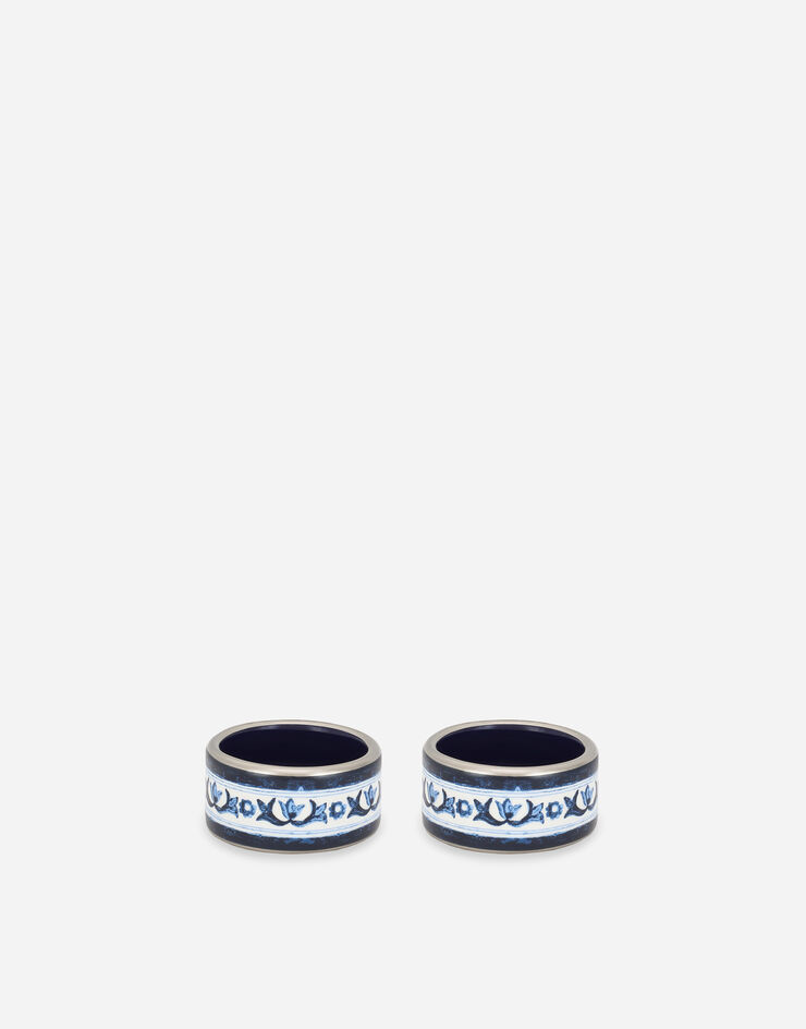 Dolce & Gabbana طقم من 2 حلقة فوط مائدة صغيرة من الخزف متعدد الألوان TCGS07TCAEM