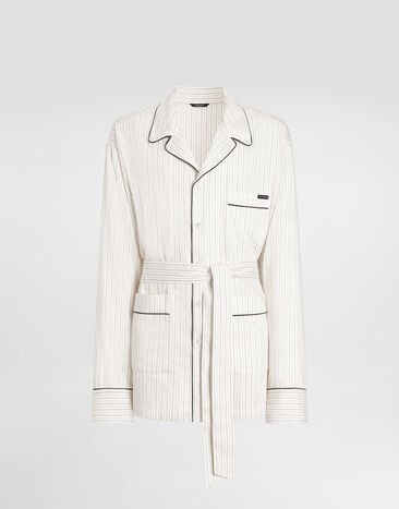 Dolce & Gabbana Linen-silk vanity robe Multicolor G2UZ3TFBMF1