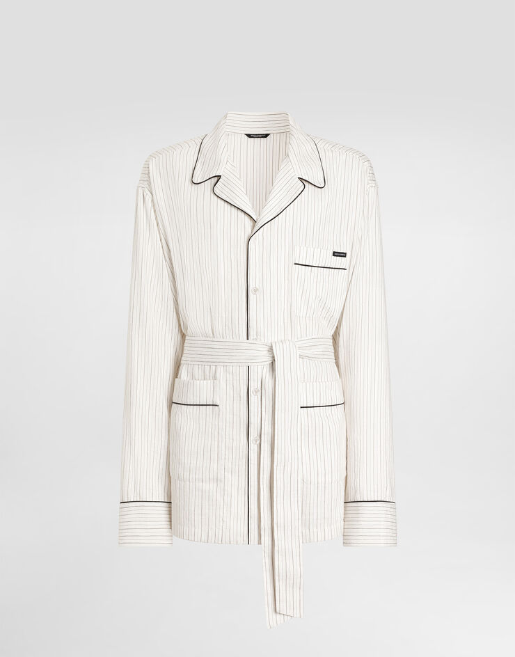 Dolce & Gabbana Linen-silk vanity robe Multicolor G2UZ3TFBMF1