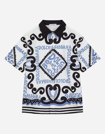 Dolce & Gabbana Marina-print poplin shirt Print L44S10FI5JO