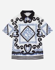 Dolce & Gabbana Marina-print poplin shirt Print L43S86G7L5W