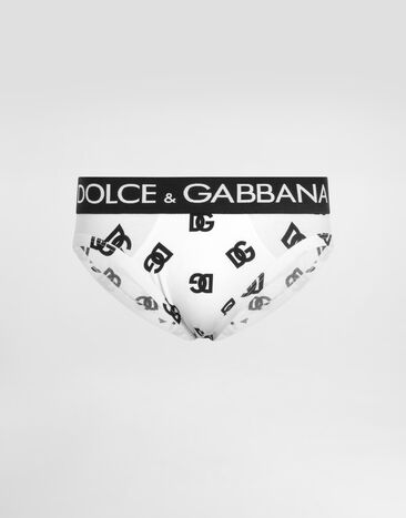 Dolce & Gabbana Slip medio de punto con estampado integral del logotipo DG Multicolor M3D82JFSEH3