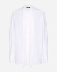 Dolce & Gabbana Crepe de chine silk shirt with scarf detail White GY6IETGG868