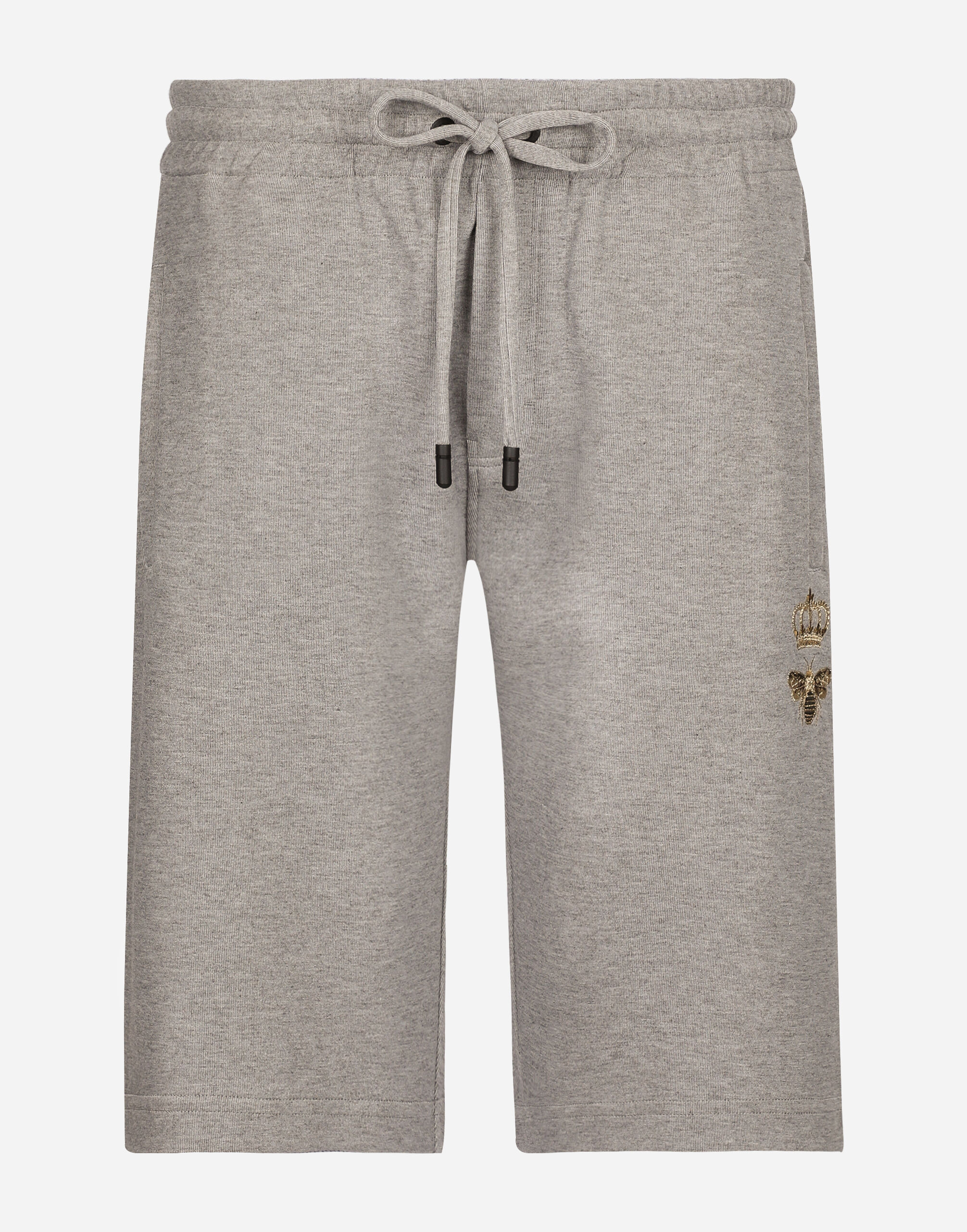 Bermuda de jogging en jersey broderie en Gris de Hombre