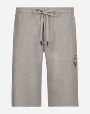 Dolce & Gabbana Jersey jogging shorts with embroidery Grey GP01PTFU4LB
