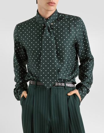 Dolce & Gabbana Krawatte aus Seidentwill mit Polka-Dot-Print Mehrfarbig GT160EIS14A