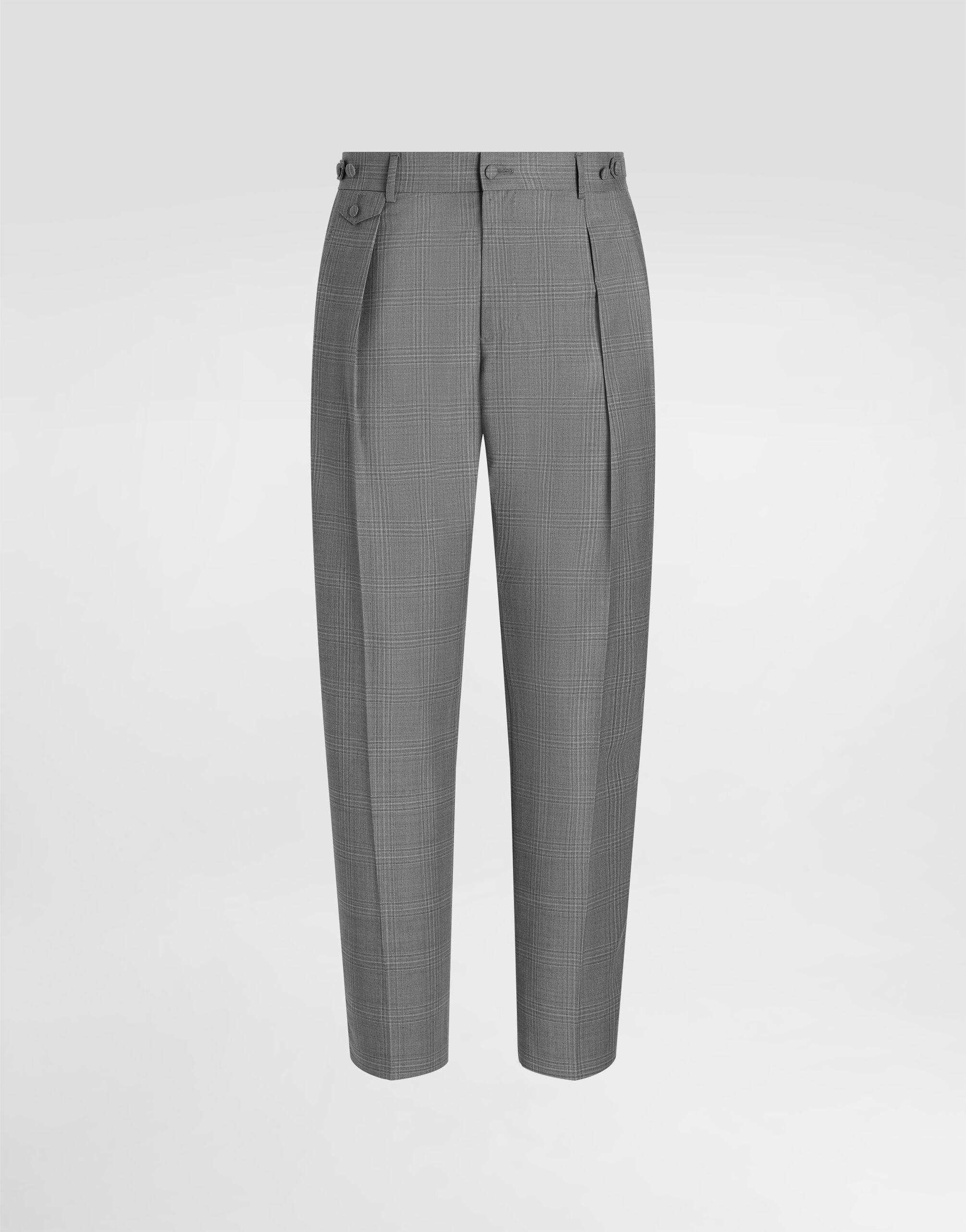 Glen plaid virgin wool trousers