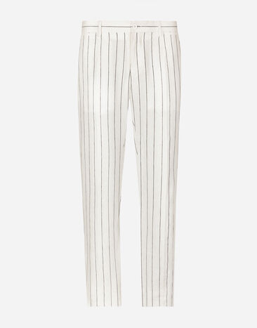 Dolce & Gabbana Pinstripe linen pants Print GVRMATHI1SV