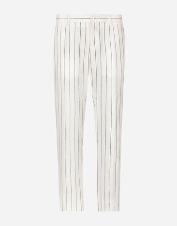 Dolce & Gabbana Pinstripe linen pants Black GVCRATIS1RF