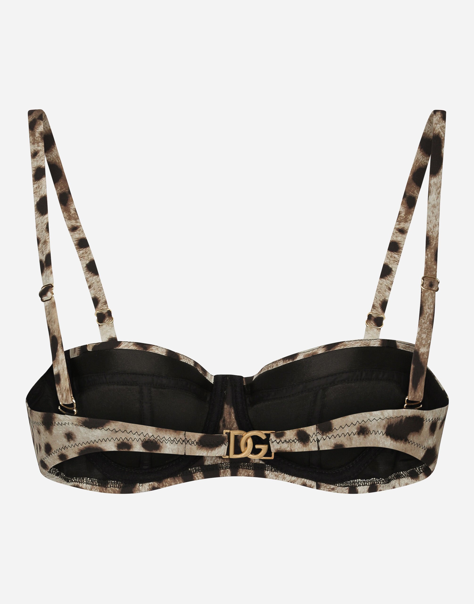 Leopard print balconette bikini top in Multicolor for Women Dolce Gabbana US