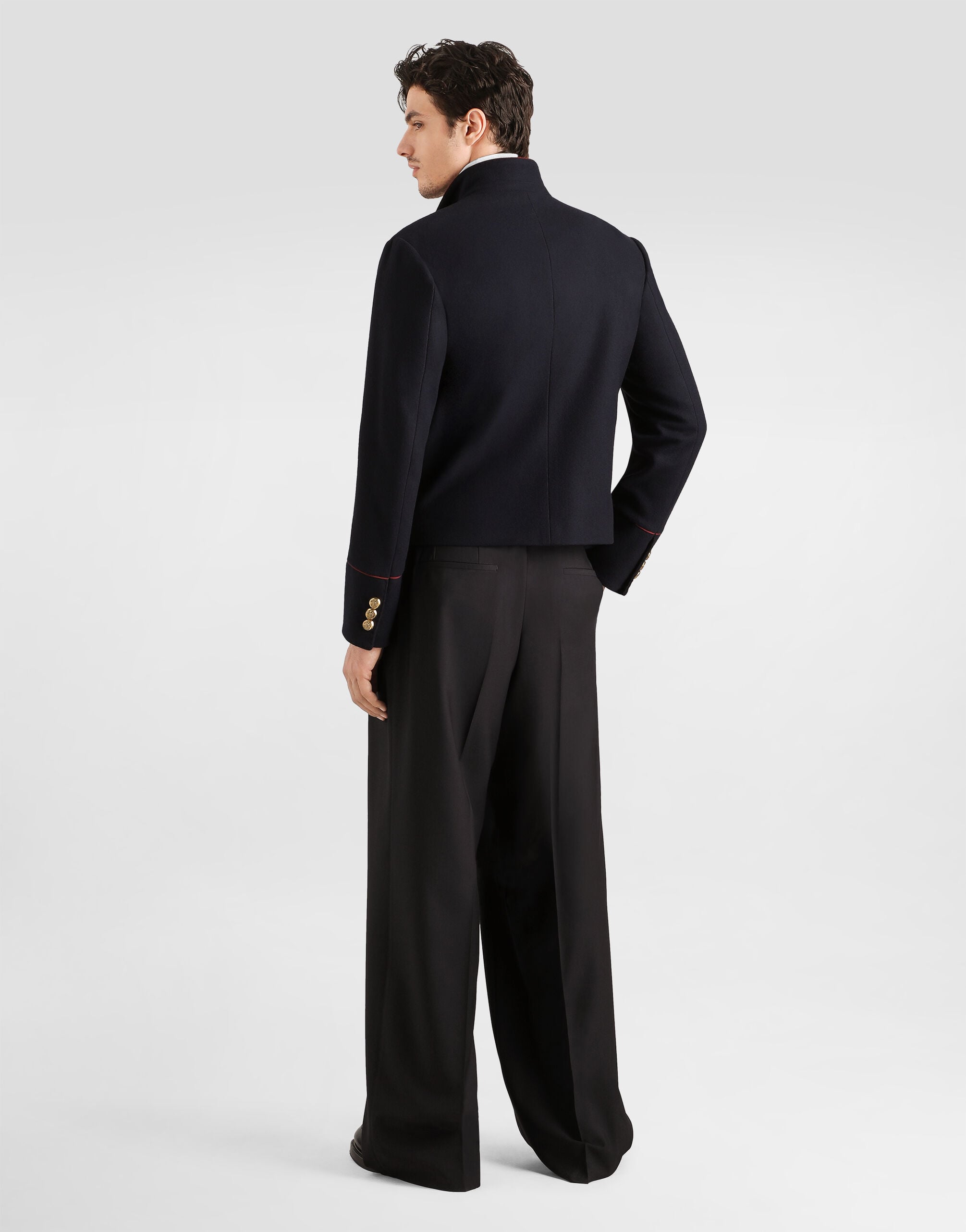 Blueのメンズ ウール ダブルブレスト フロック コート | Dolce&Gabbana®