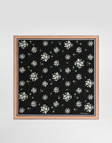 Dolce & Gabbana 70x70 geranium-print silk twill scarf Multicolor FN092RGDDUM