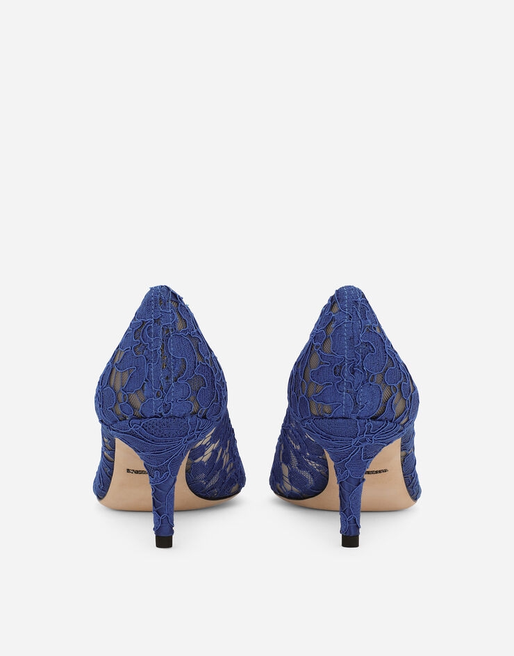 Dolce & Gabbana Lace rainbow pumps with brooch detailing Blue CD0066AL198